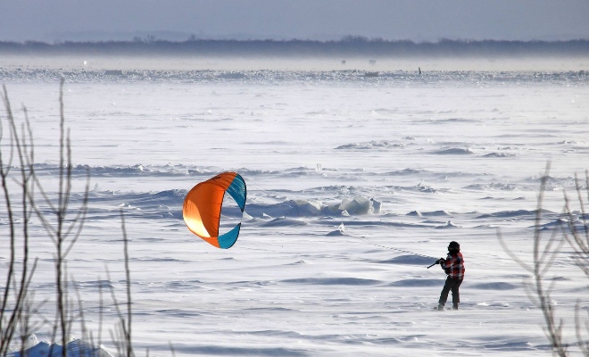 kitesurf, paraski, activite hivernale mauricie