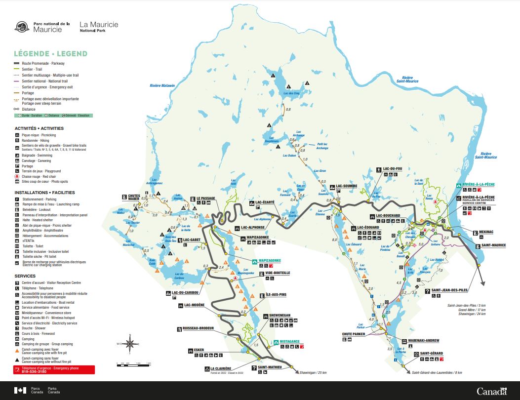 carte parc national mauricie