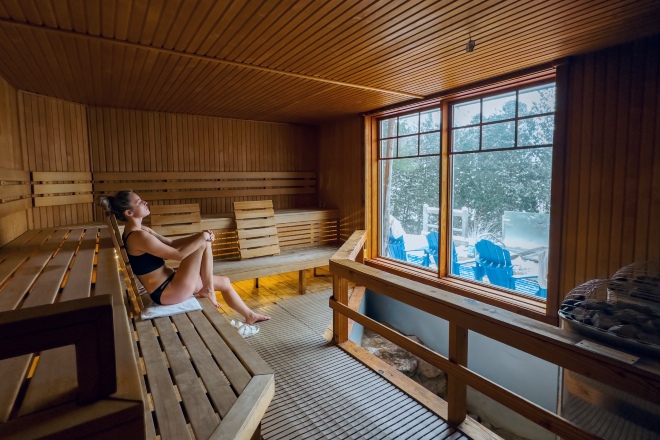 Spa et sauna au Baluchon éco-villégiature